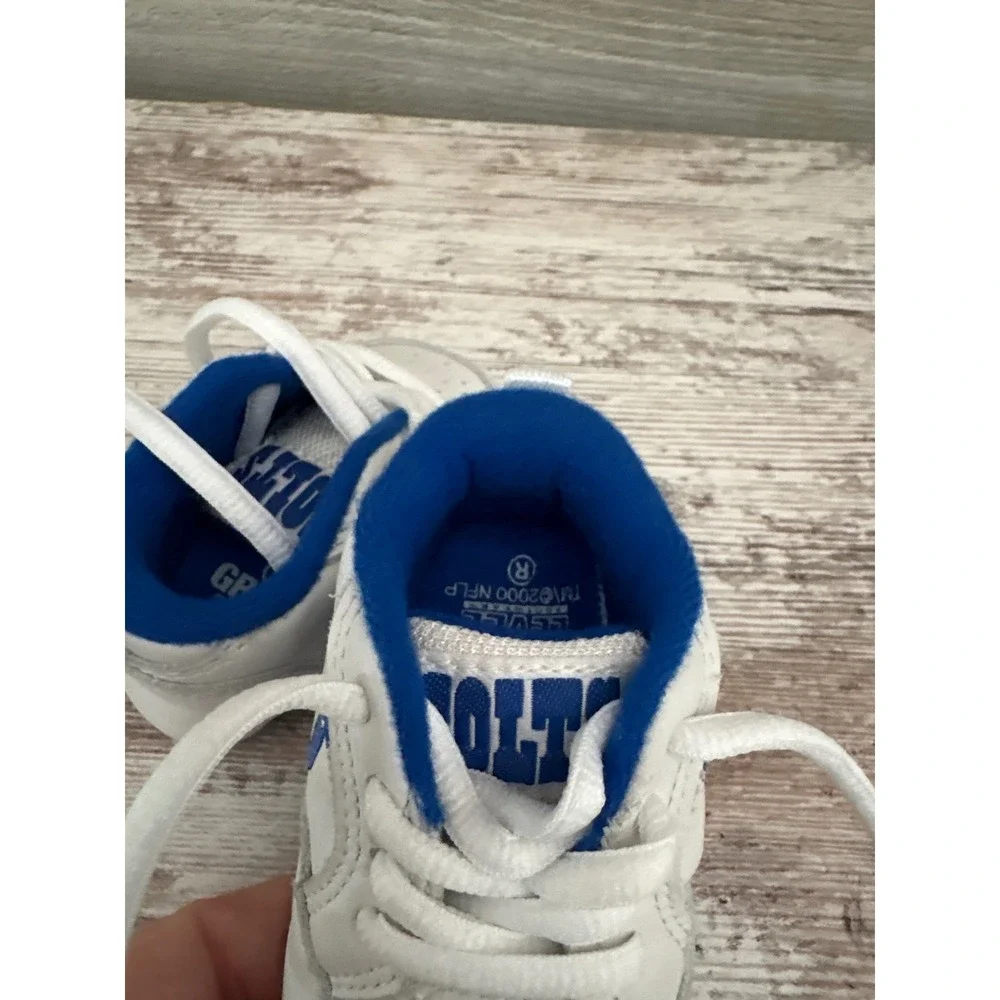 NFL Indianapolis‎ Colts Infant Crib Shoes White Blue Lace Up Soft Sole Sneakers